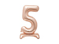 Balon foliowy stojący cyfra 5 różowe złoto - 76 cm - 1szt.