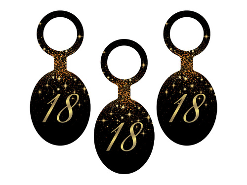 Sparkling vodka pendants for the eighteenth birthday - 8 pcs.