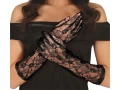 Pair of black embroidered gloves - 36 cm