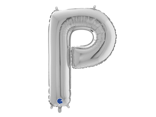 SuperShape Letter "P" Silver Foil Balloon - 66 cm - 1 pc