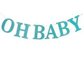 Banner for baby shower Oh Baby blue glitter - 300 cm - 1 pcs.