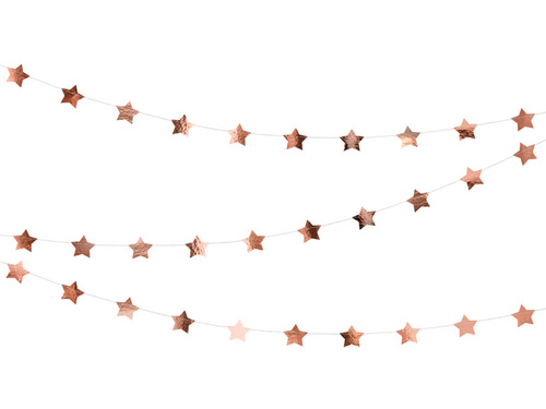 Banner garland Stars pink gold - 360 cm - 1 pcs.