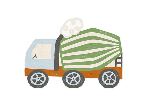 Birthday napkins Concrete truck - 16 x 13 cm - 20 pcs.