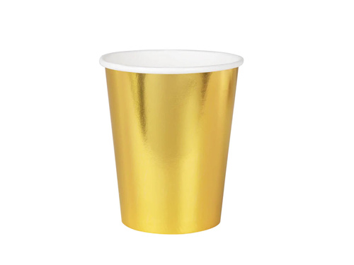 Kubeczki papierowe złote - 220 ml - 6 szt.