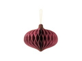 Paper bauble rosette oval maroon - 1 pc.