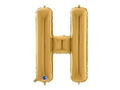 Balon foliowy złota litera H - 66 cm - 1 szt.