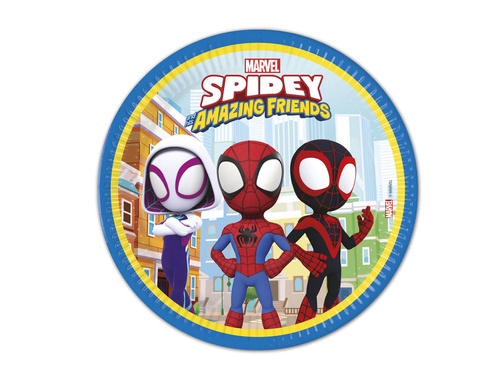 Talerzyki papierowe na urodziny Spiderman - 23 cm - 8 szt.