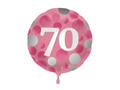 Balon foliowy na siedemdziesiątkę różowy - 45 cm - 1 szt.