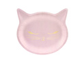 Pale pink Cat plates - 22 x 20 cm - 6 pcs.