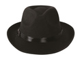 Black gangster hat with ribbon - 1 pc