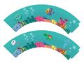 Muffin wrappers & Cake toppers Sea world, 12 pcs