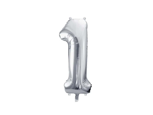 Number 1 silver Foil Balloon - 72 cm - 1 pc