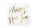 Happy New Year white napkins - 33 cm - 20 pcs.