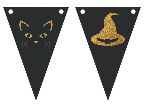 Halloween Witch and Cat flag banner - 500 cm - 1 pc.