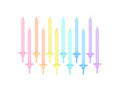 Świeczki urodzinowe świderki kolorowe - 6 cm - 12 szt.