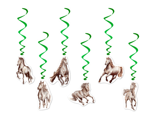 Dekoracja wisząca urodzinowa Koniki- 6 szt.