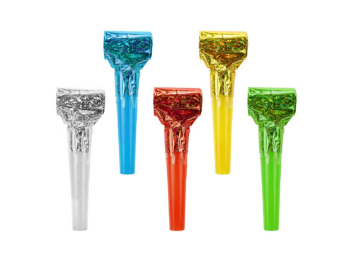 Trumpet whistles unrolled holographic - 5 pcs.