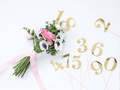 Gold metallized table numbers - 11 pcs.