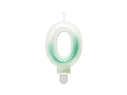 Pearl number candle white and green - 0 - zero