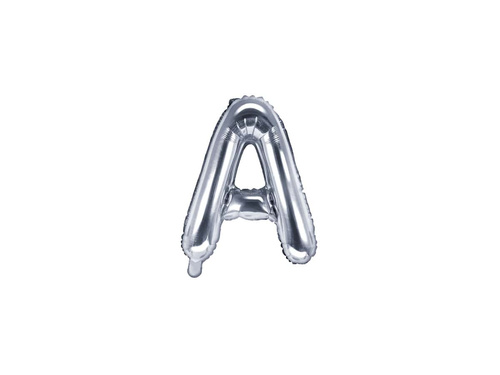 Foil balloon letter "A" silver - 35 cm