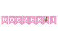 Pink 1st birthday flag banner with photo - 5 m - 1 pc