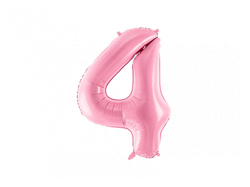 Foil balloon number 4 pink - 86 cm - 1 pc.