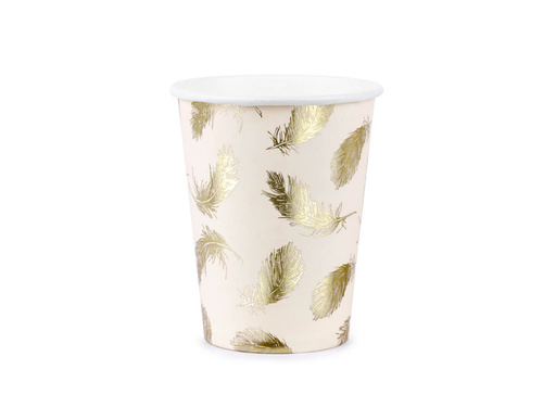 Gold Feather cups - 220 ml - 6 pcs.