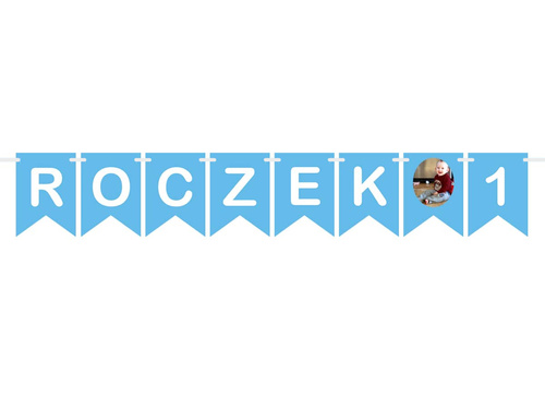 Baner flagi niebieski na roczek z miejscem na zdjęcie - 5 m