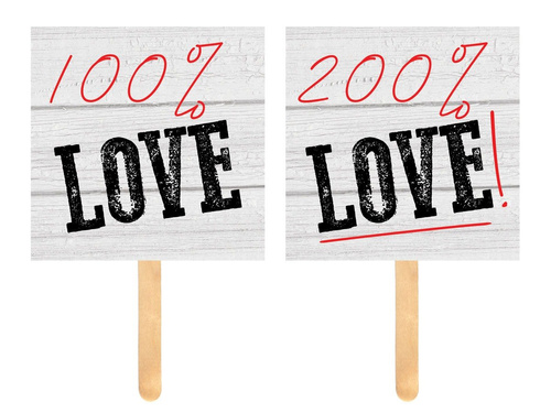 Photo props 100%/200% Love - 2 pcs.