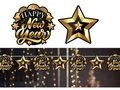 Girlanda sylwestrowa Gwiazdki Happy New Year - 300 cm - 1 szt.