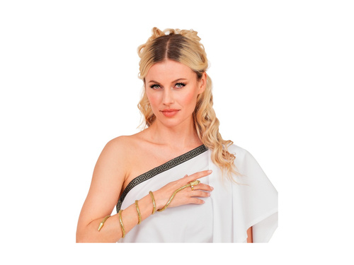 Złota bransoletka-pierścionek z wężem