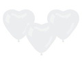 White heart balloons - 29 cm - 50 pcs.