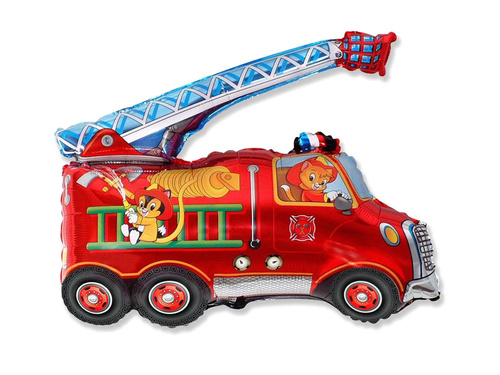 Fire truck foil balloon - 78 x 78 cm - 1 pc.