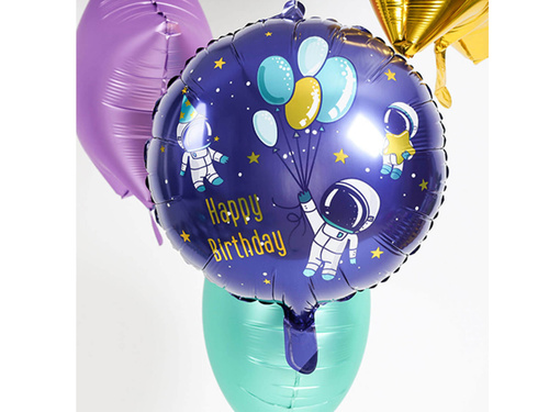 Space Happy Birthday Foil Balloon - 45 cm - 1 pc