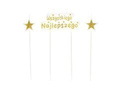 Picks candles - gold glitter Happy Birthday inscription