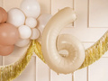 Number 6 Beige Foil Balloon - 72 cm - 1 pc