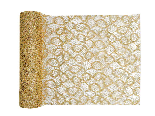 Decoration metallic table runner - gold - 28 cm x 5 m - 1 pcs.
