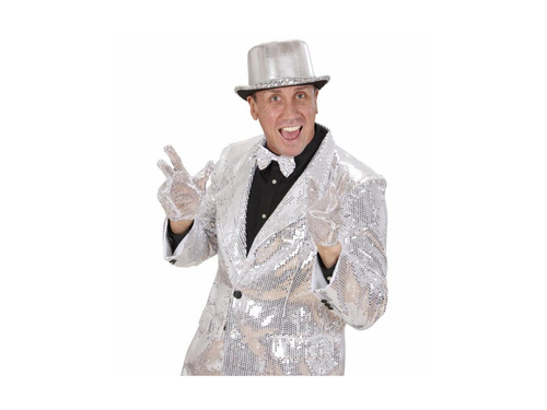 Srebrne rękawiczki z cekinami