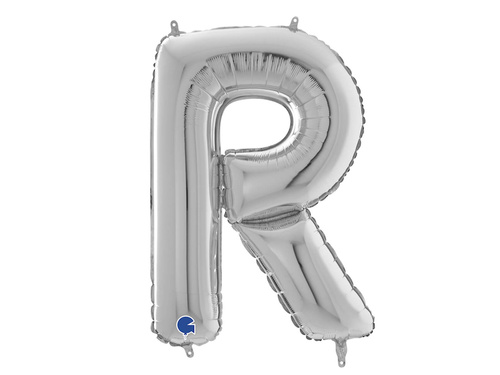 SuperShape Letter "R" Silver Foil Balloon - 66 cm - 1 pc