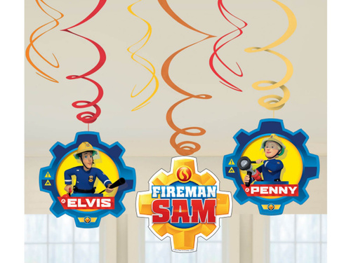 Fireman Sam birthday hanging decoration - 6 pcs.