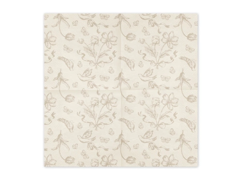 Serwetki papierowe Kwiaty - 33 x 33 cm - 12 szt.