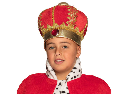 Czapka króla czerwona dla dziecka - 1 szt.