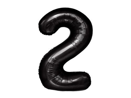 Number 2 black Foil Balloon - 100 cm - 1 pc