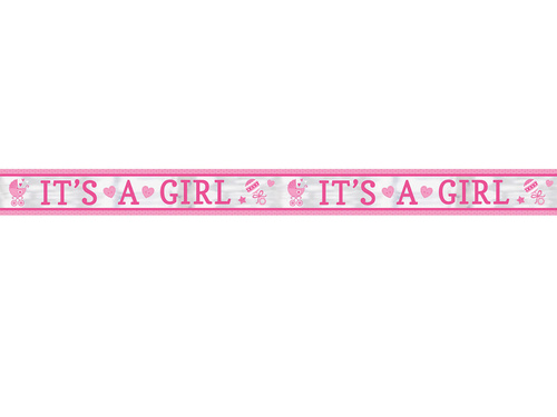 Pink banner for Baby Shower - 635 cm - 1 pcs.