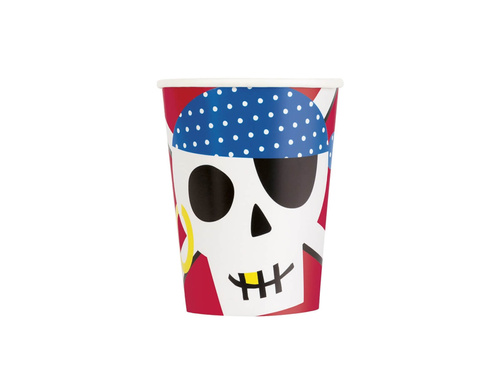 Kubeczki papierowe Piraci - 266 ml - 8 szt.