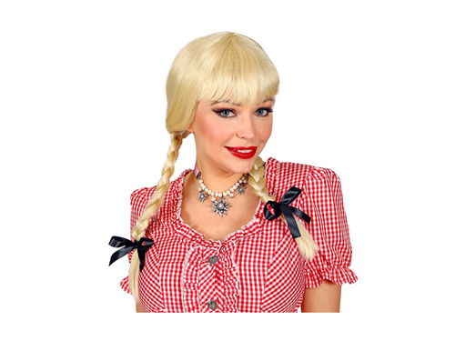 Blond peruka bawarka z warkoczami