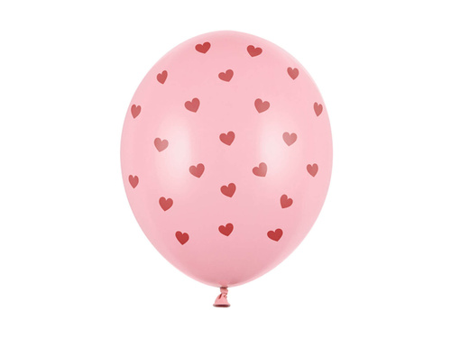 Printed hearts balloons for Valentine's Day - 30 cm - 6 pcs.