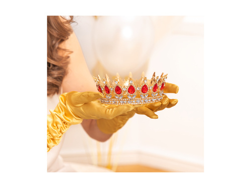 Korona na tort - 15 cm - złota z kryształkami - 1 szt.