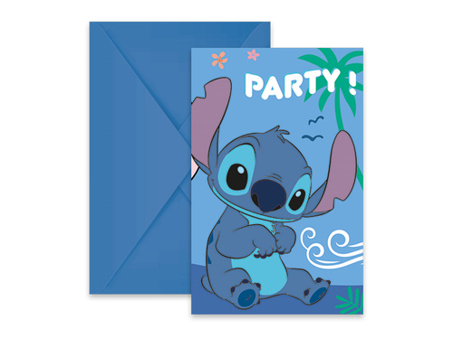 Stitch & Angel birthday invitations - 6 pcs.