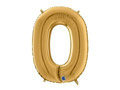 Balon foliowy złota litera O - 66 cm - 1 szt.
